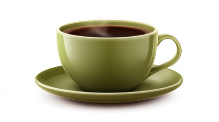 Fototapeta premium A steaming cup of coffee in a green mug perfect for morning routines and cozy moments
