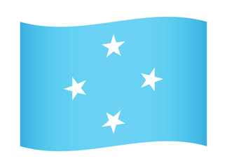 Micronesia wavy flag illustration. Waving flag of Micronesia transparation png