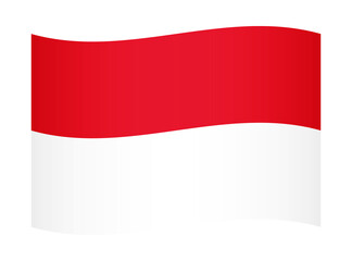 Monaco wavy flag illustration. Waving flag of Monaco transparation png