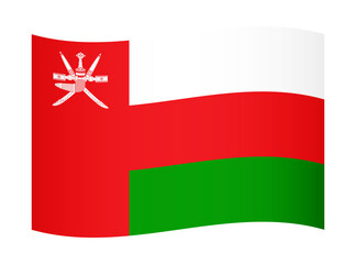 Oman wavy flag illustration. Waving flag of Oman transparation png