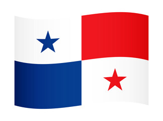 Panama wavy flag illustration. Waving flag of Panama transparation png