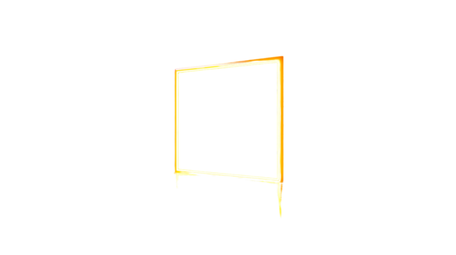 Abstract Geometric Frame Minimalist Yellow Outline on Black Background for Design and Art Proj
