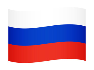 Fototapeta premium Russia wavy flag illustration. Waving flag of Russia transparation png
