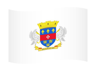 Saint Barthelemy wavy flag illustration. Waving flag of Saint Barthelemy transparation png