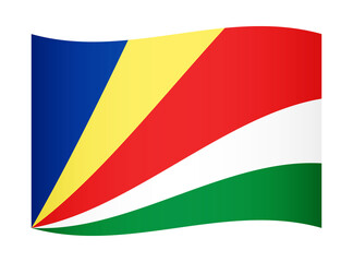 Seychelles wavy flag illustration. Waving flag of Seychelles transparation png