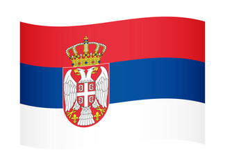 Serbia wavy flag illustration. Waving flag of Serbia transparation png