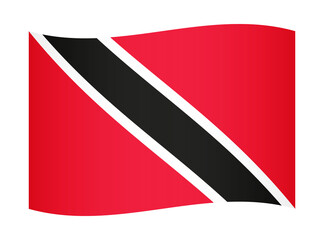 Trinidad and Tobago wavy flag illustration. Waving flag of Trinidad and Tobago transparation png