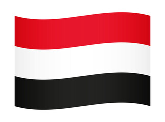 Yemen wavy flag illustration. Waving flag of Yemen transparation png