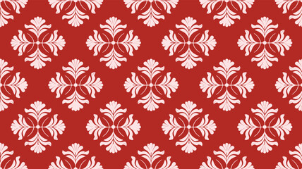 Fototapeta premium Elegant Damask Floral Repeat Pattern