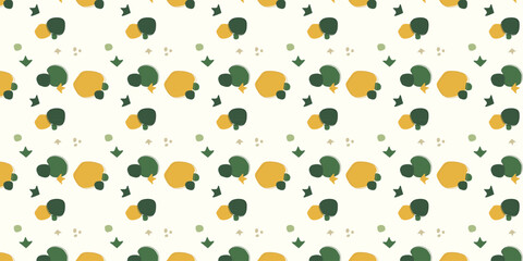 scatter seamless pattern with duck footprint and abstract fluid shapes. repeat background design for textile, wallpaper and other