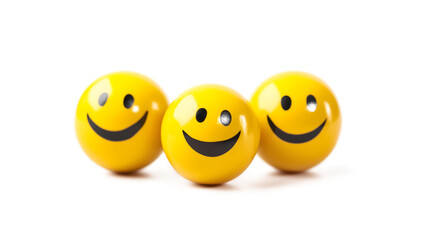 Three yellow smiley faces with a diamond in the middle. The diamond is a symbol of happiness and positivity