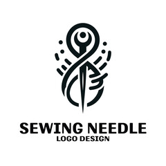 Sewing Needle Vector Logo Design
