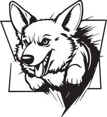Corgi dog. Hand drawn vector illustration