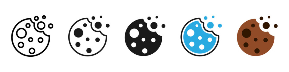 Cookies Website Icon - vector icons for internet page interface. Collection of elements isolated on white.