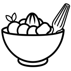 vector illustration of a bowl of fruit