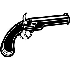 vector illustration of a pistol