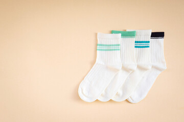 white socks on a plain background