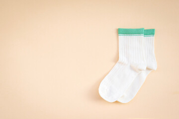 white socks on a plain background