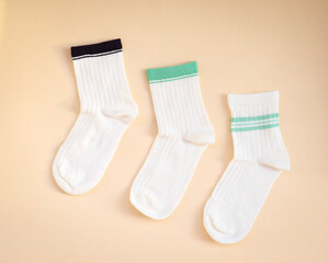 white socks on a plain background