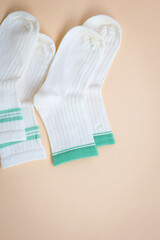 white socks on a plain background