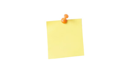 Blank Yellow Sticky Note with Thumbtack