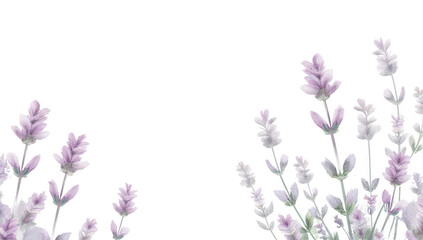 Lavender Flowers Frame on Black Background