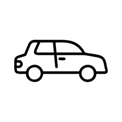 Fototapeta premium Car Icon in Simple Line Art Style