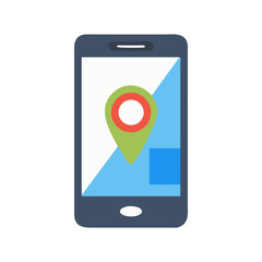 Smartphone with Location Icon on Screen  