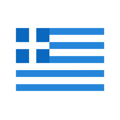 Fototapeta premium Greece Flag Icon in Minimalist Vector Style with Blue and White Colors 