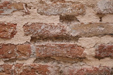 Beautiful old grounge brick wall texture or background. Bric. Rustic style. Large format Spain Malaga 
