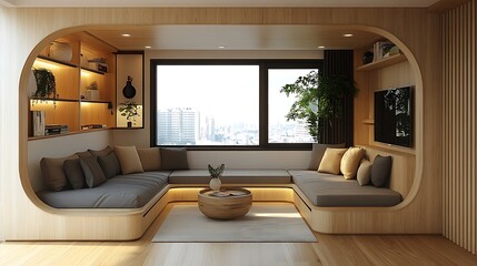 Fototapeta premium Modern interior design for compact homes high resolution picture
