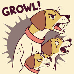 Cerberus the Three-Headed Dog in Comic Style