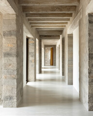 Obraz premium Elegant hallway showcasing reinforced concrete structure in modern private residence