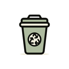 Recycling Bin Icon Representing Environmental Awareness  