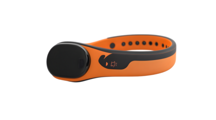 Fitness Tracker with Orange Band and Black Display Wearable Technology for Health Monitoring a