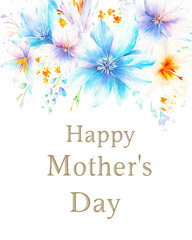 Celebrate love and joy with a trendy Mothers Day card adorned with whimsical wildflowers