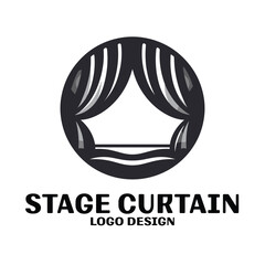 Stage Curtain Vector Logo Design