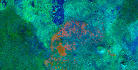 A Vibrant Colorful Painting with Grunge and Water Textures