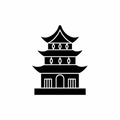 Obraz premium creative details Pagoda Icon Vector Illustration