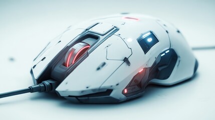 Fototapeta premium HighTech Gaming Mouse with Illuminated Scroll Wheel and Buttons Ideal for Esports Enthusiasts