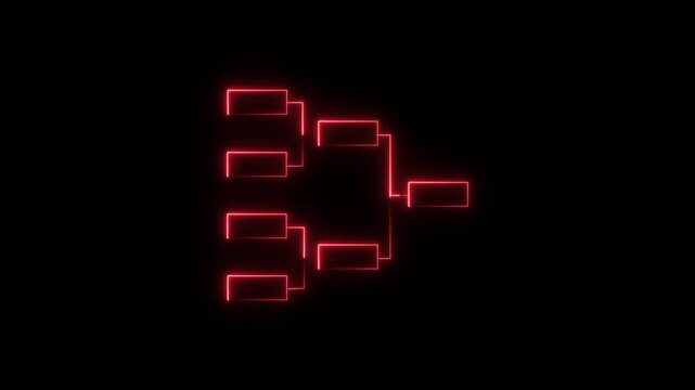 4 team tournament bracket championship template flat style design neon light isolated on white background. Championship bracket schedule for soccer, football, basketball, baseball or tennis.