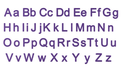 Purple 3D Textured Alphabet with Transparent Background