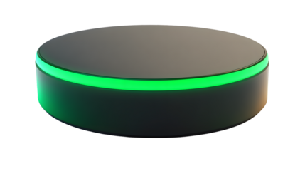 Glowing Green Ring on a Circular Platform Futuristic Design for Technology and Innovation