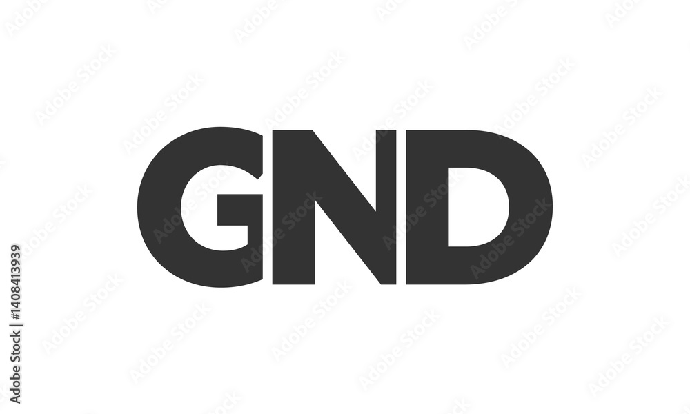 Fototapete gnd logo design template with strong and modern bold text. initial based vector logotype featuring s