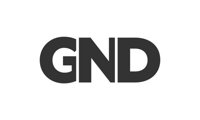 GND logo design template with strong and modern bold text. Initial based vector logotype featuring simple and minimal typography. Trendy company identity.