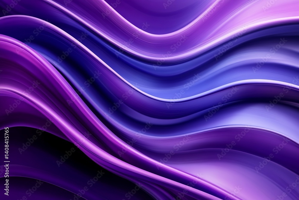 Poster abstract waves of purple and blue creating a flowing and dynamic visual texture design element art