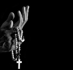 Praying to God with hands together stock image stock photo