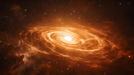 Obraz premium Minimalist majestic galactic tapestry with luminous nebulae and swirling stellar formation. Astral Tapestry. Illustration