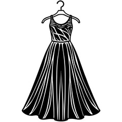 Fototapeta premium elegant woman dress Vector icon illustration silhouette Graphics design image white background 