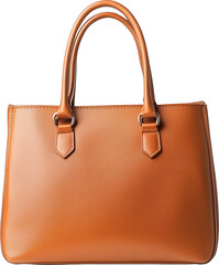Isolated leather handbag PNG cutout isolated on transparent background